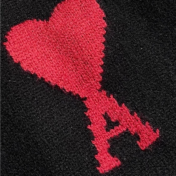 Ami Black Cardigan with Red Heart Logo - Picture 4 of 5